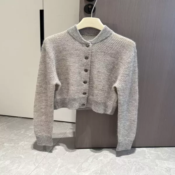 브루넬로쿠치넬리 멜란지 펀칭 니트 긴소매 가디건