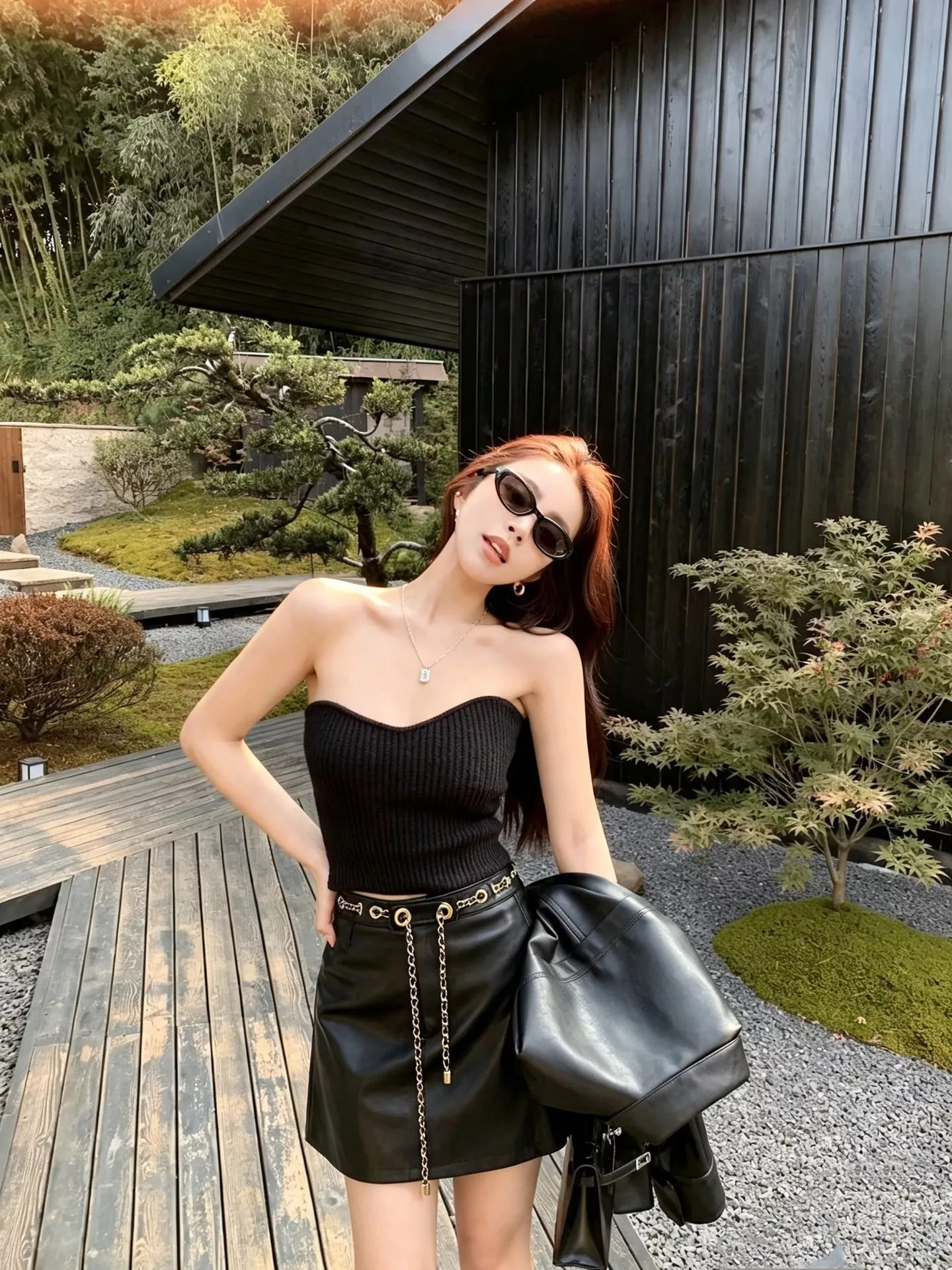 샤넬 체인 벨트 양가죽 미니 스커트 상세 이미지 14