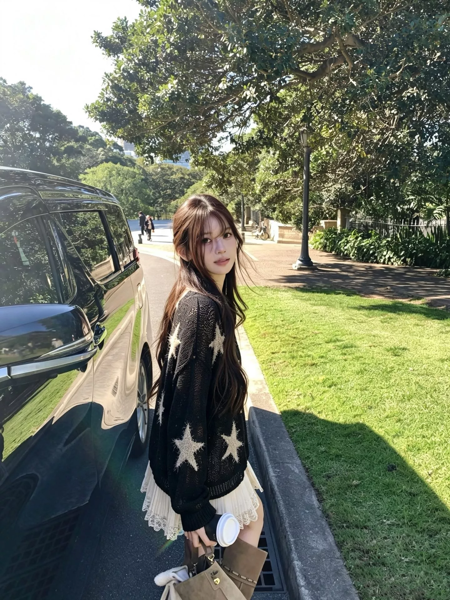 디올 오픈워크 스타 자카드 브이넥 니트 가디건 상세 이미지 13