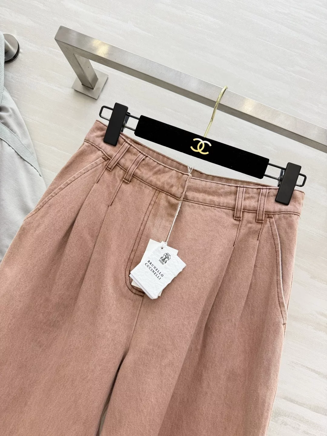 브루넬로쿠치넬리 워싱 와이드 레그 하이웨이스트 데님 팬츠 상세 이미지 6