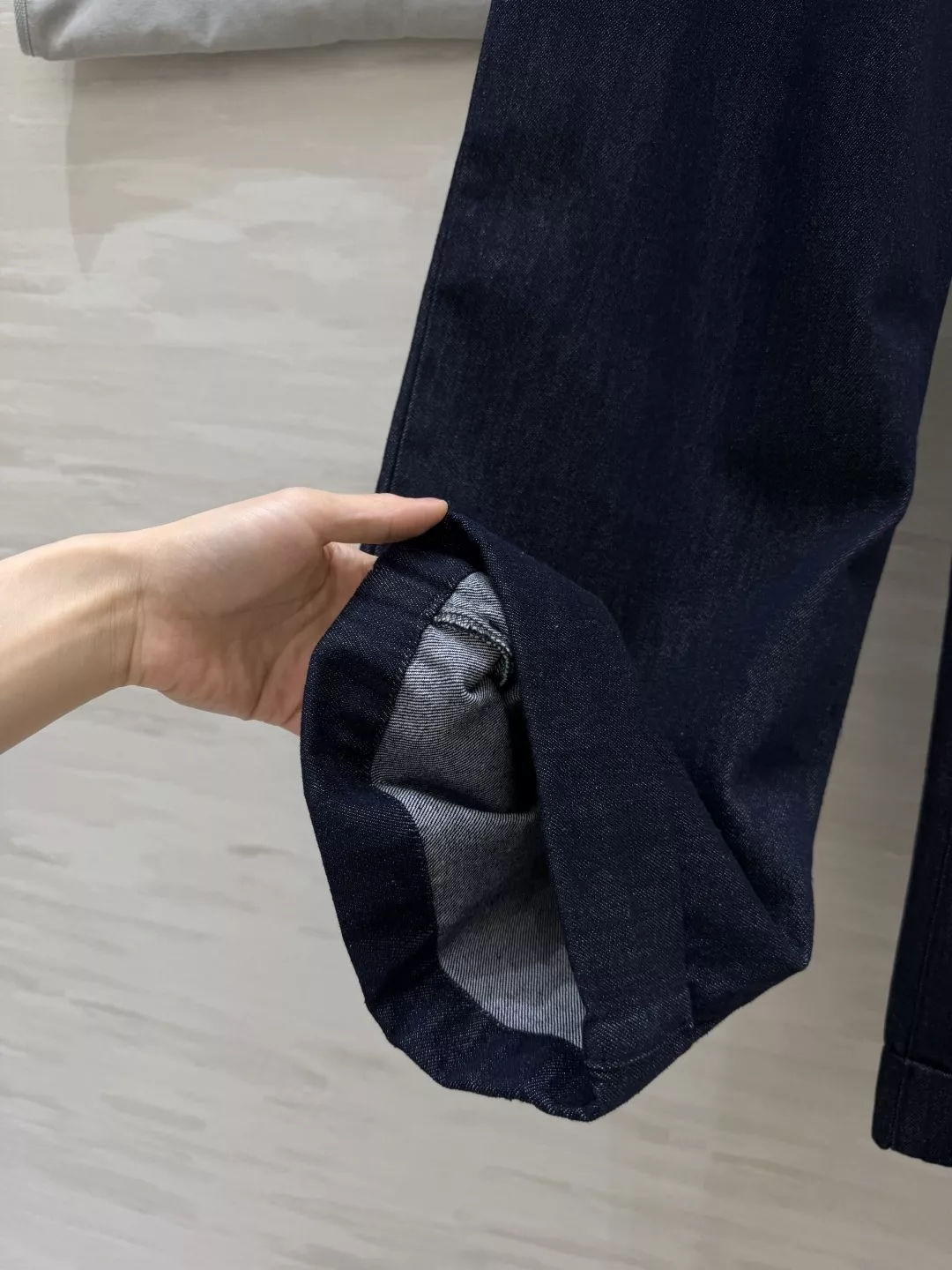브루넬로쿠치넬리 원색 딥블루 벨트 와이드 데님 팬츠 상세 이미지 6