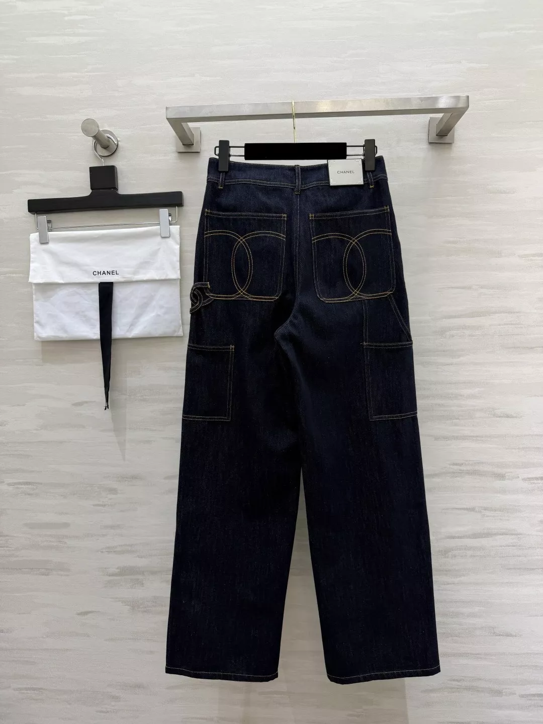샤넬 사이드 가죽 패치 데님 팬츠 상세 이미지 35