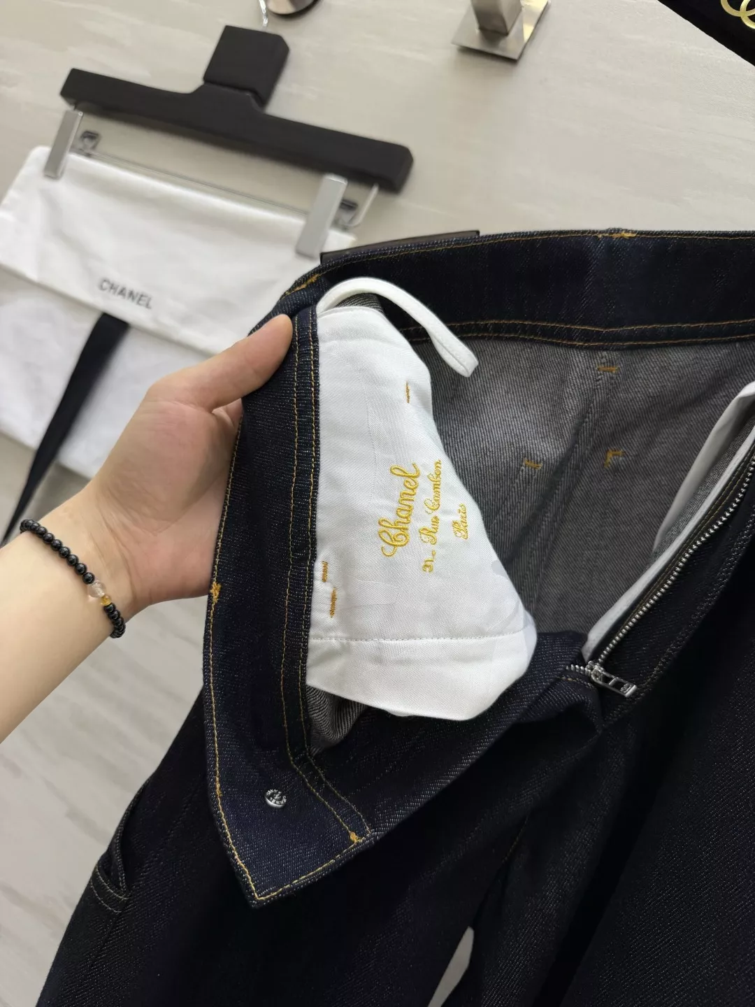 샤넬 사이드 가죽 패치 데님 팬츠 상세 이미지 34