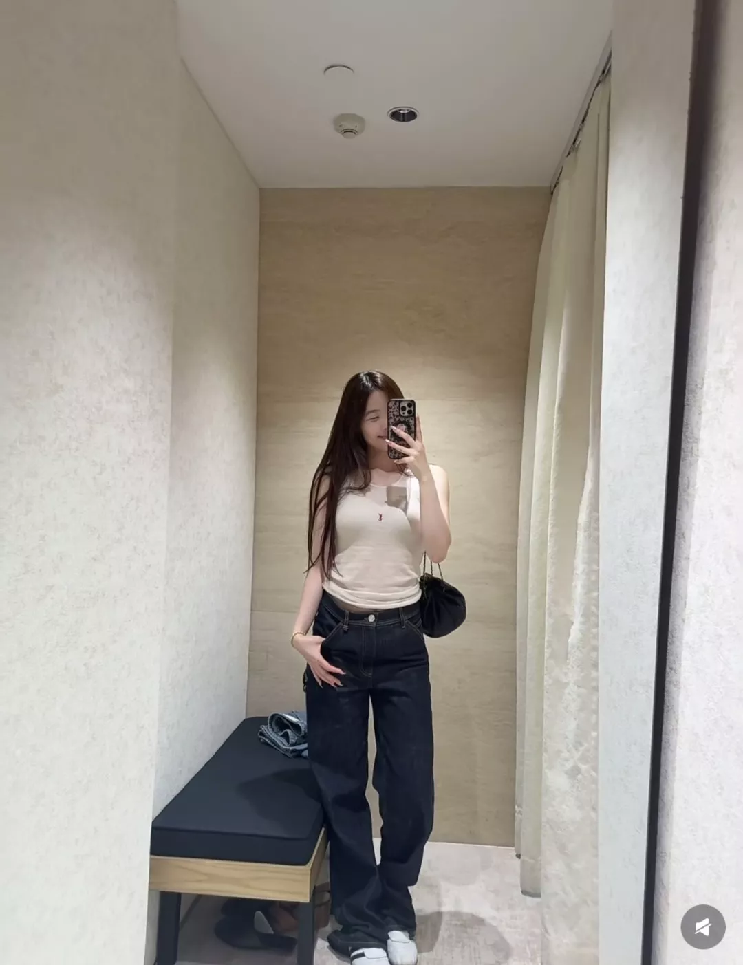 샤넬 사이드 가죽 패치 데님 팬츠 상세 이미지 45