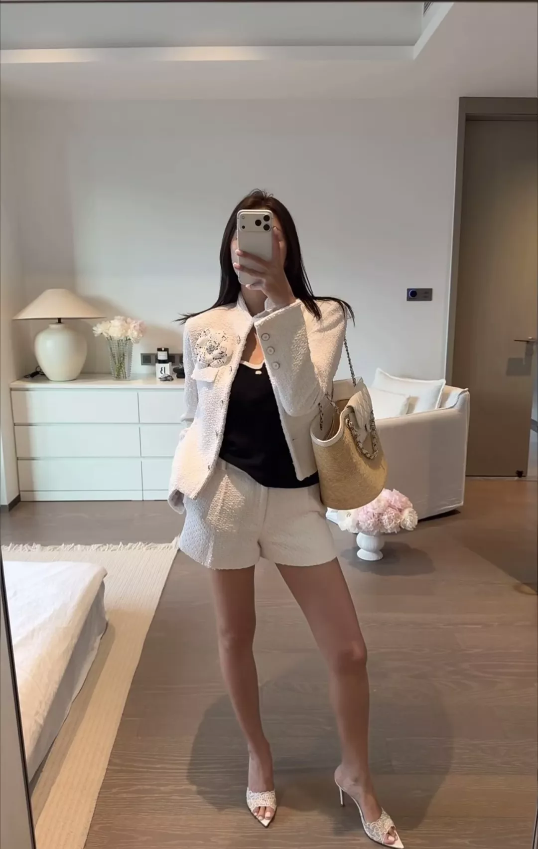 샤넬 트위드 하이웨이스트 미니 하프 팬츠 상세 이미지 11