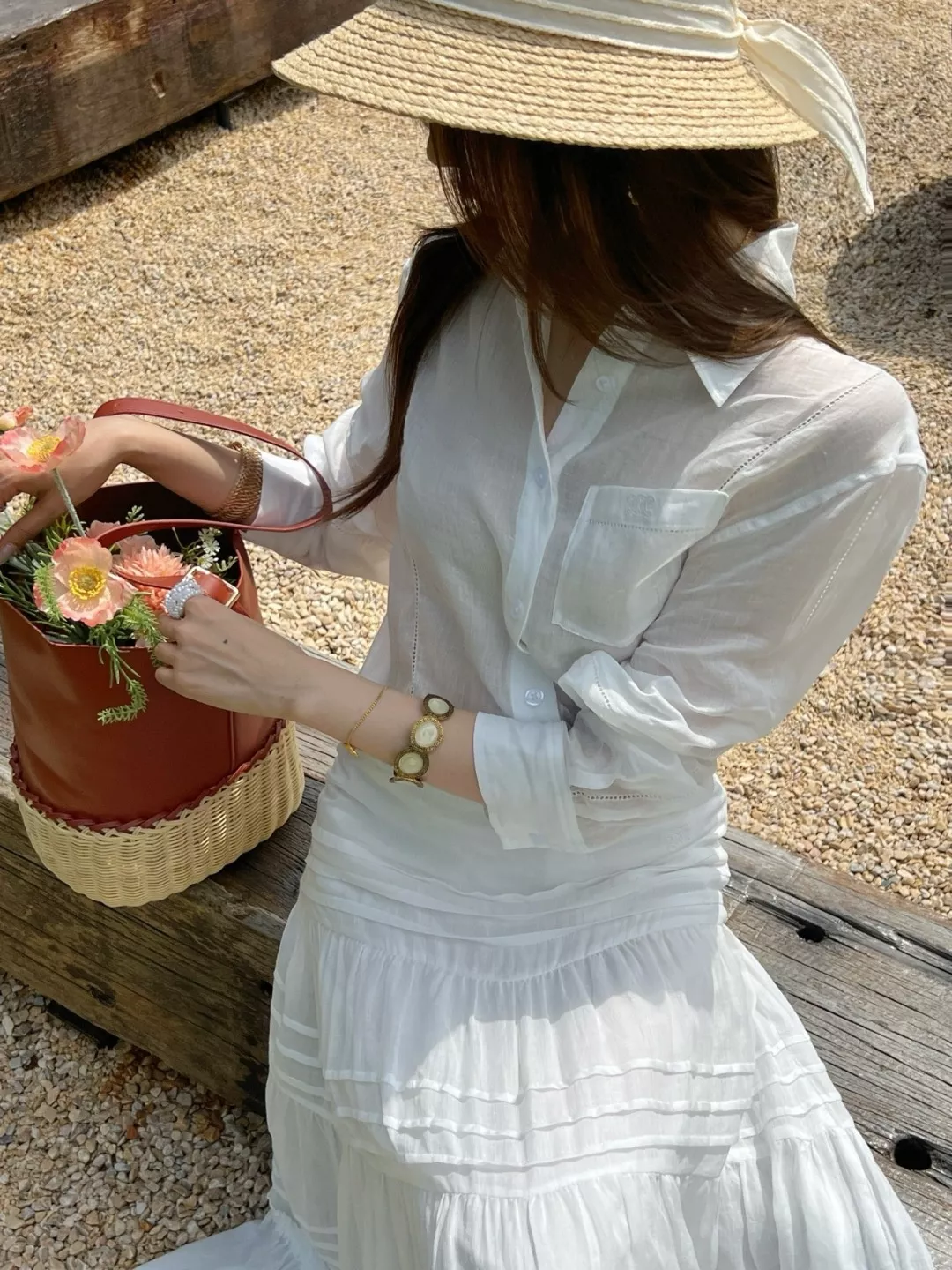 셀린느 펀칭 린넨 포켓 긴소매 셔츠 상세 이미지 14