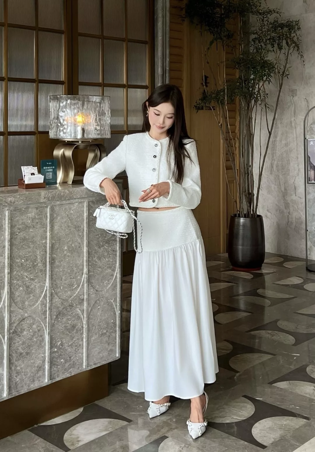 샤넬 트위드 배색 A라인 플레어 스커트 상세 이미지 18