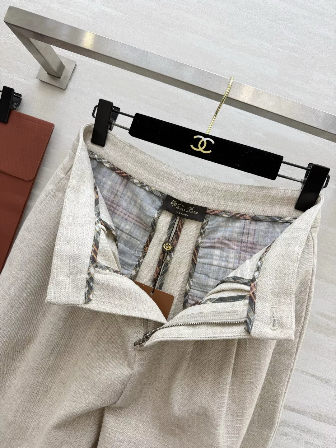 로로피아나 원색 린넨 와이드 팬츠 상세 이미지 5