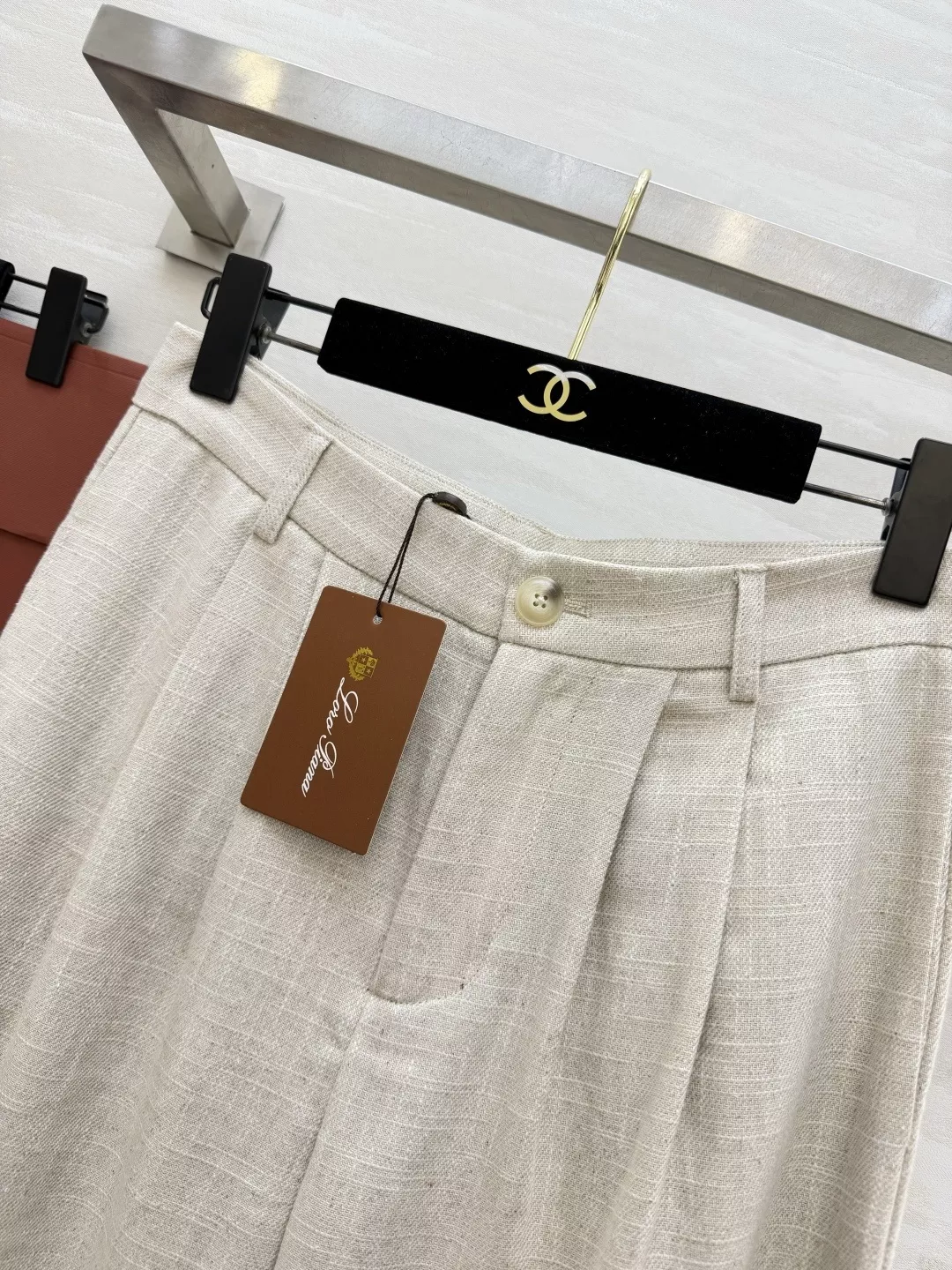 로로피아나 원색 린넨 와이드 팬츠 상세 이미지 3