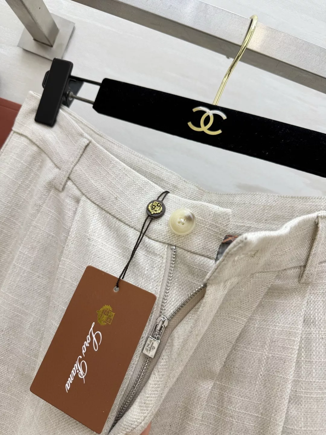 로로피아나 원색 린넨 와이드 팬츠 상세 이미지 6
