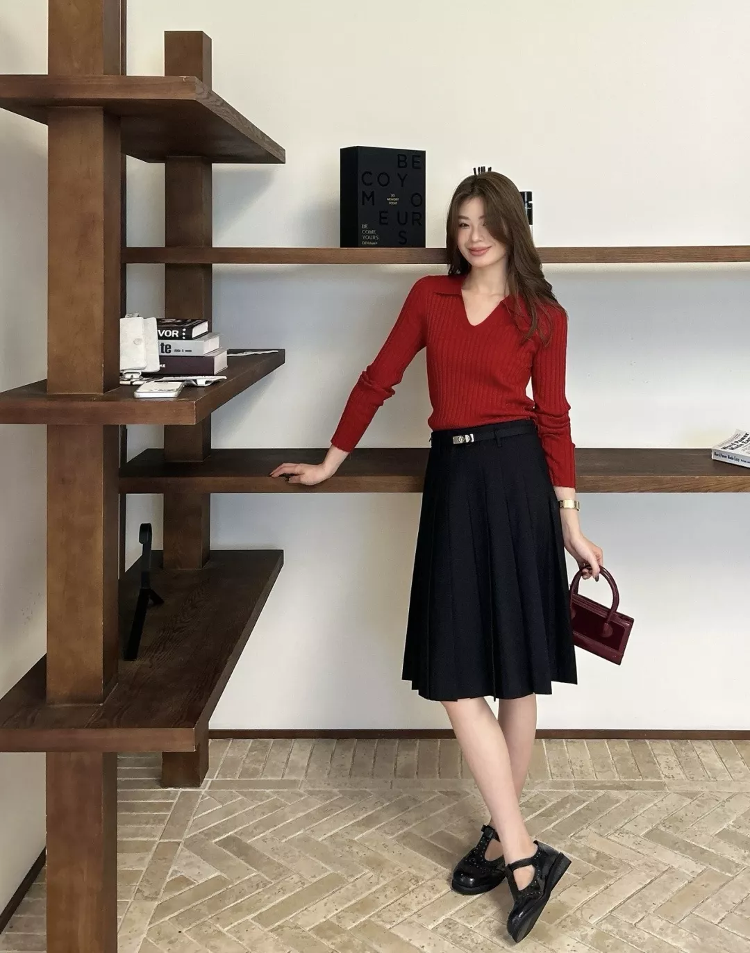 에르메스 플리츠 벨트 미들 스커트 상세 이미지 25