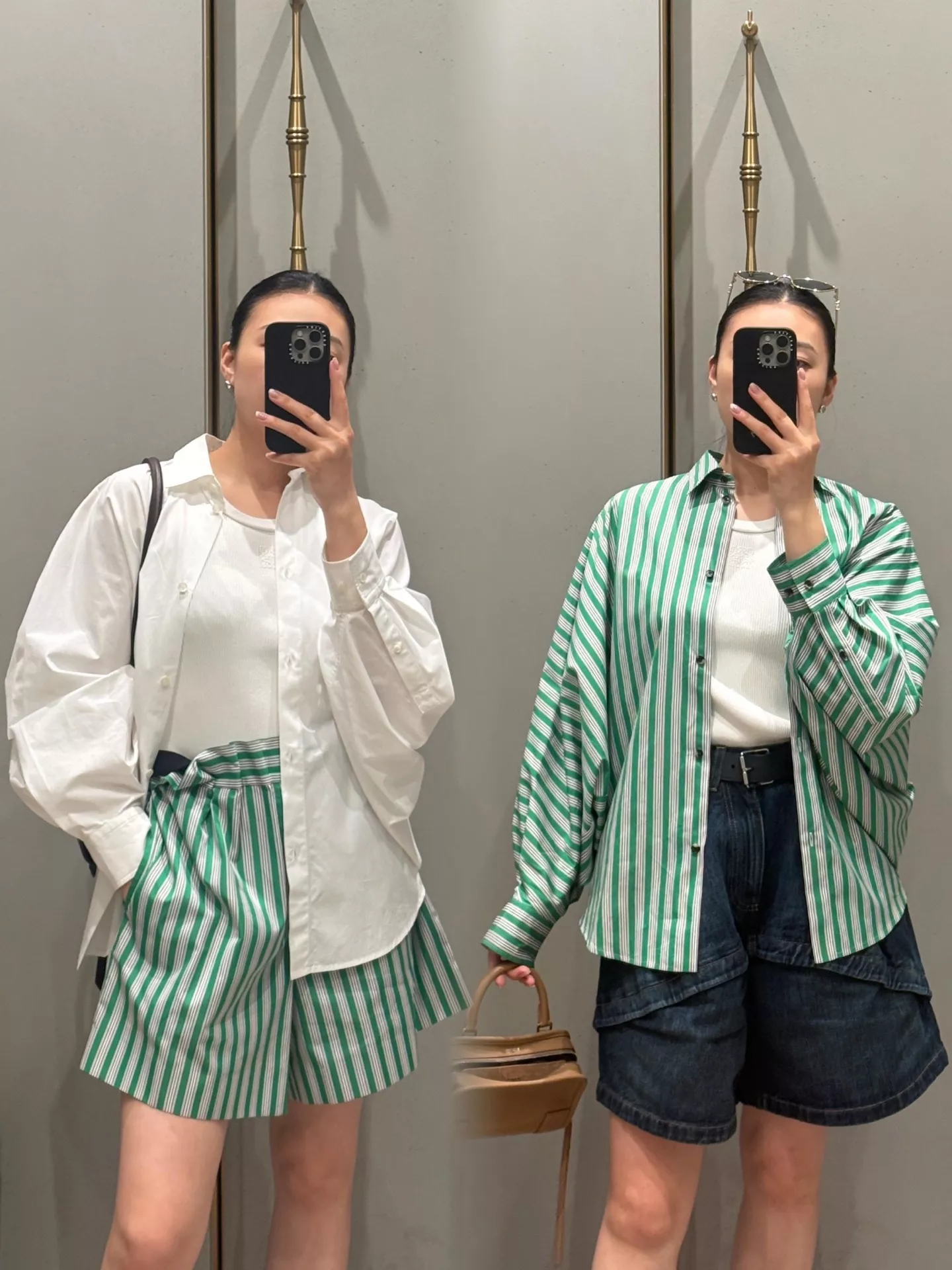 로에베 스트라이프 자수 포인트 오버핏 긴소매 셔츠 상세 이미지 9