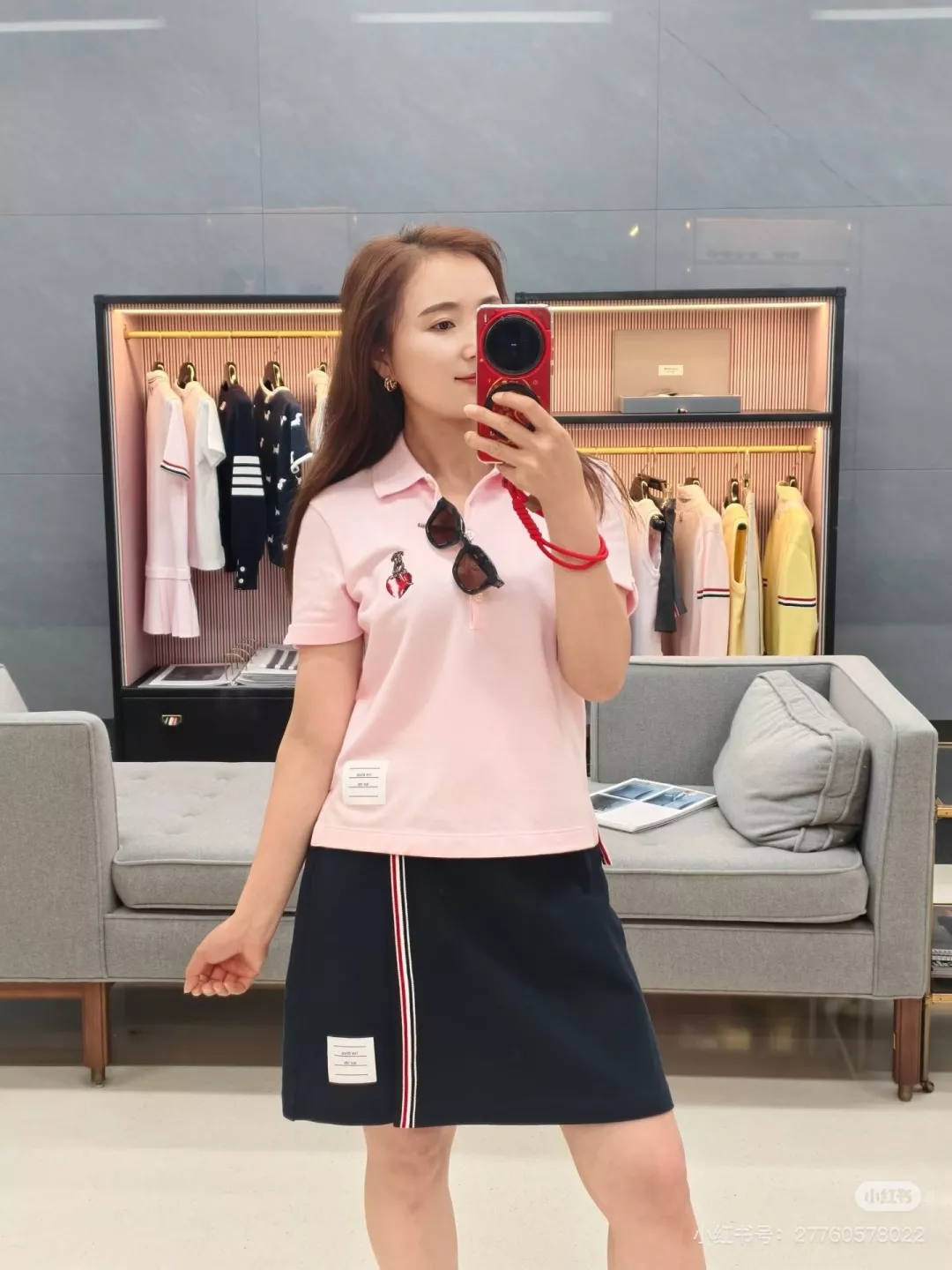 톰브라운 하트 강아지 자수 반소매 폴로 티셔츠 상세 이미지 4