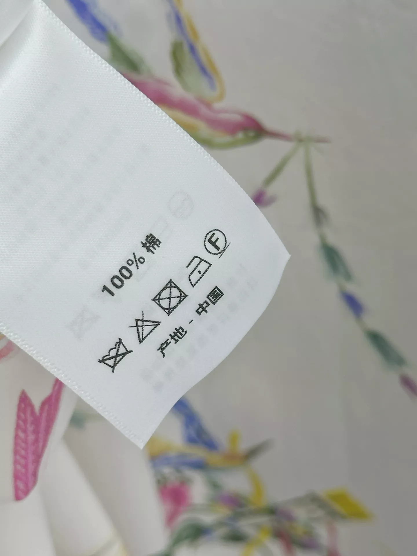 디올 수채화 플라워 버드 프린트 리본 셔츠 원피스 상세 이미지 18