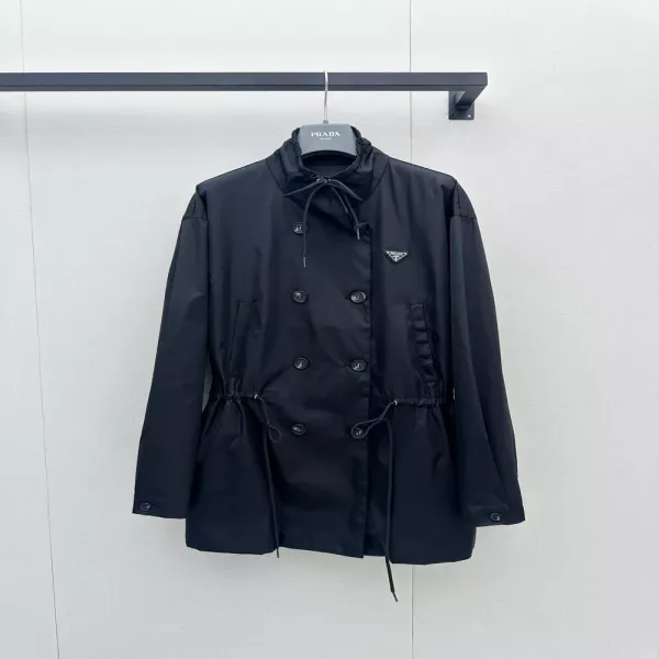 프라다 더블브레스트 재생 나일론 스트링 재킷