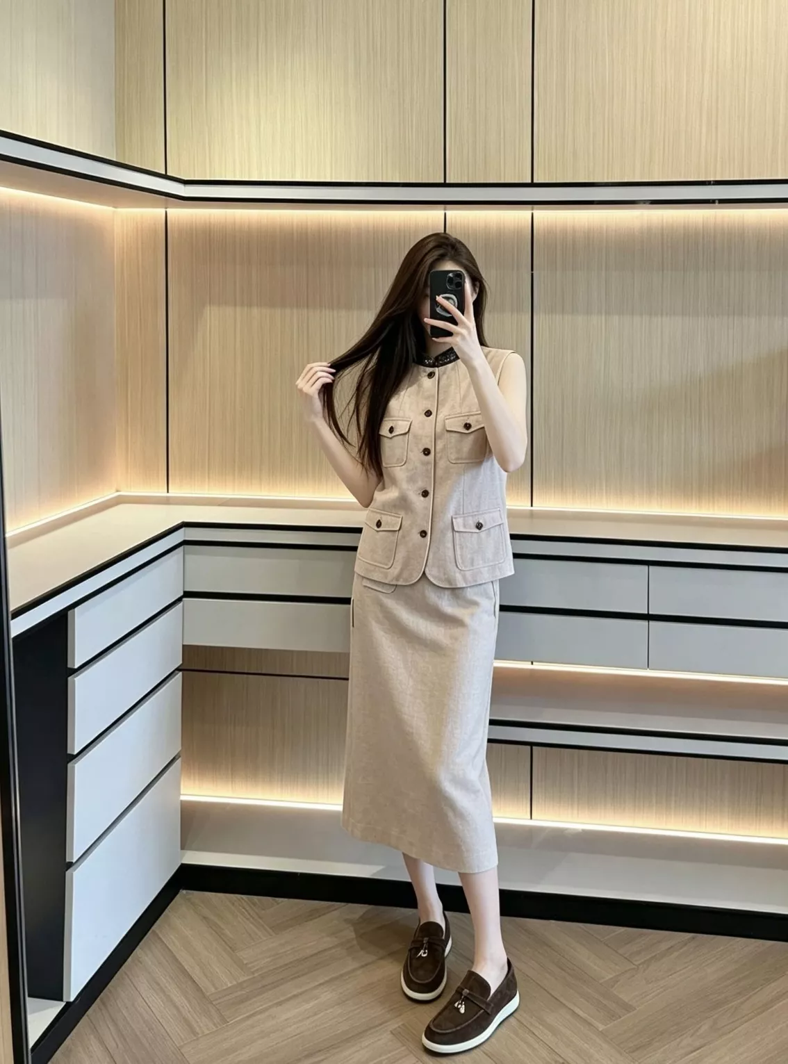브루넬로쿠치넬리 린넨 혼방 스트레이트 롱 스커트 상세 이미지 65