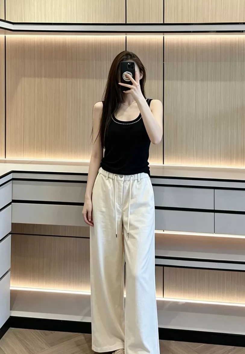 노브랜드 비즈 장식 스트레이트 와이드 팬츠 상세 이미지 76
