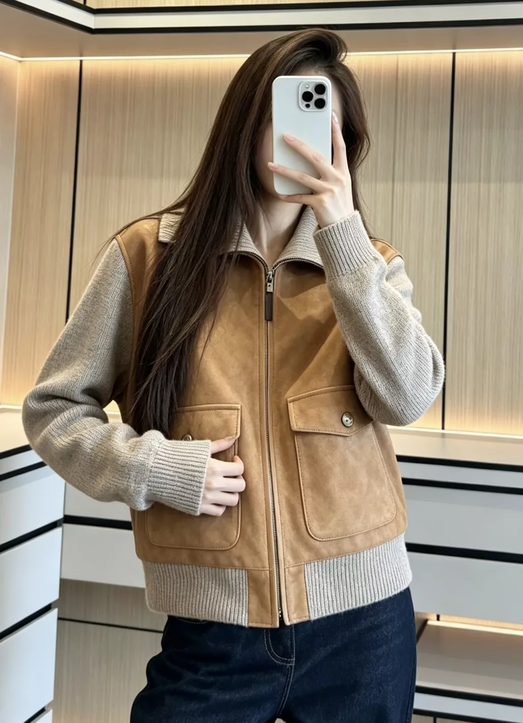 브루넬로쿠치넬리 스웨이드 양가죽 캐시미어 배색 재킷 상세 이미지 91