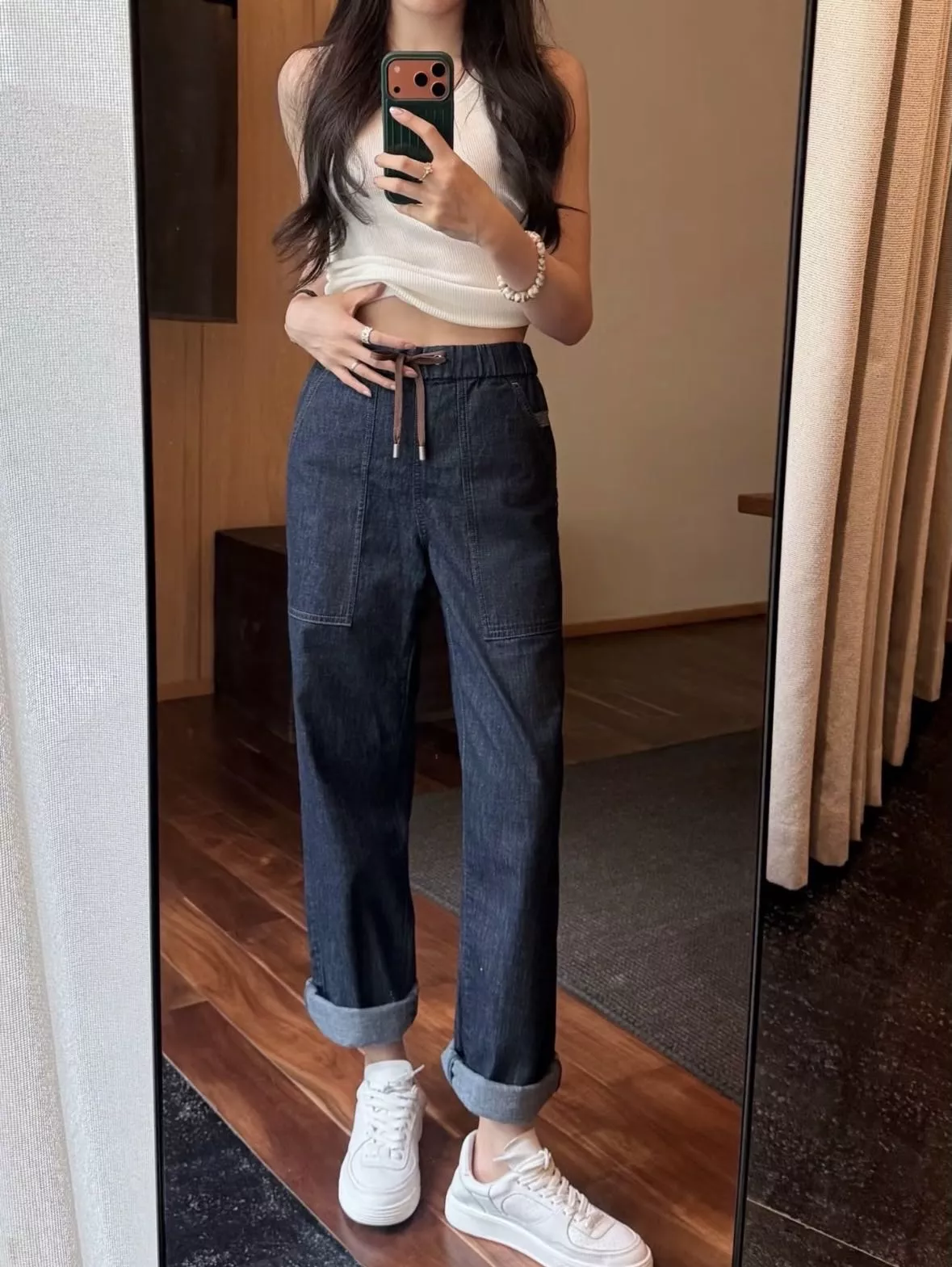 브루넬로쿠치넬리 스트레이트 핏 드로스트링 데님 팬츠 상세 이미지 13