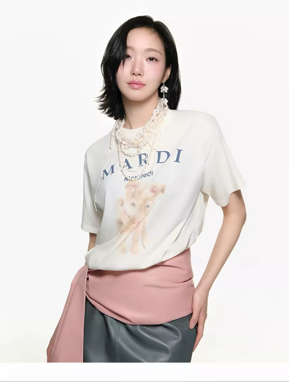 마르디 강아지 프린트 코튼 반소매 티셔츠 상세 이미지 29