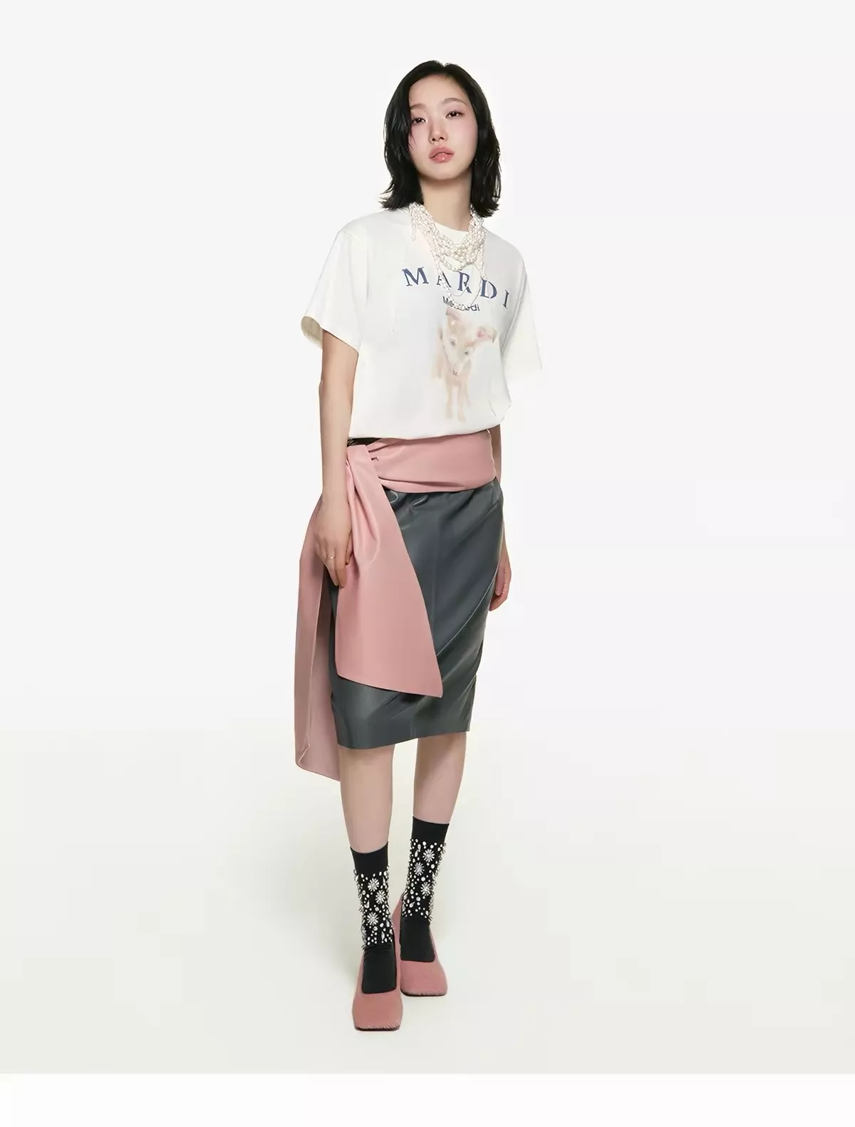 마르디 강아지 프린트 코튼 반소매 티셔츠 상세 이미지 28
