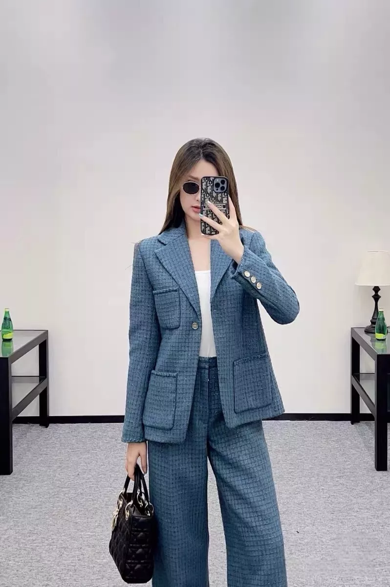 샤넬 체크 메리노 울 긴소매 재킷 상세 이미지 65