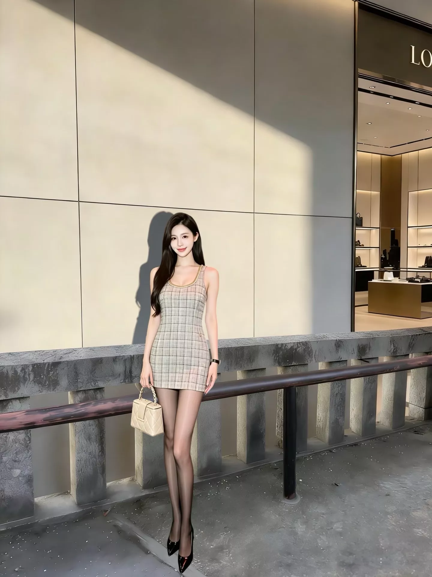 샤넬 메리노 울 체크 슬리브리스 원피스 상세 이미지 66