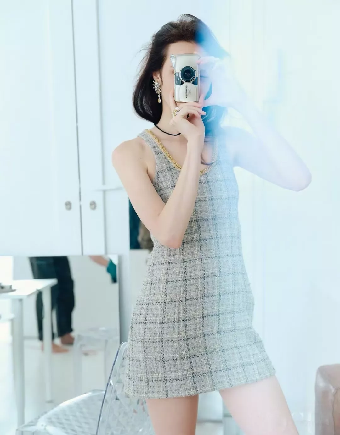 샤넬 메리노 울 체크 슬리브리스 원피스 상세 이미지 68