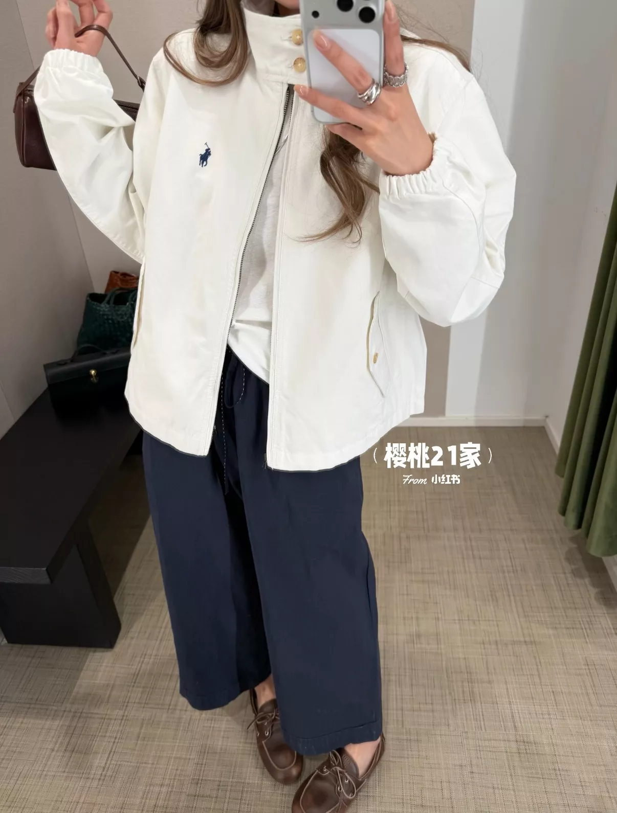 랄프로렌 솔리드 코튼 블렌드 집업 재킷 상세 이미지 14