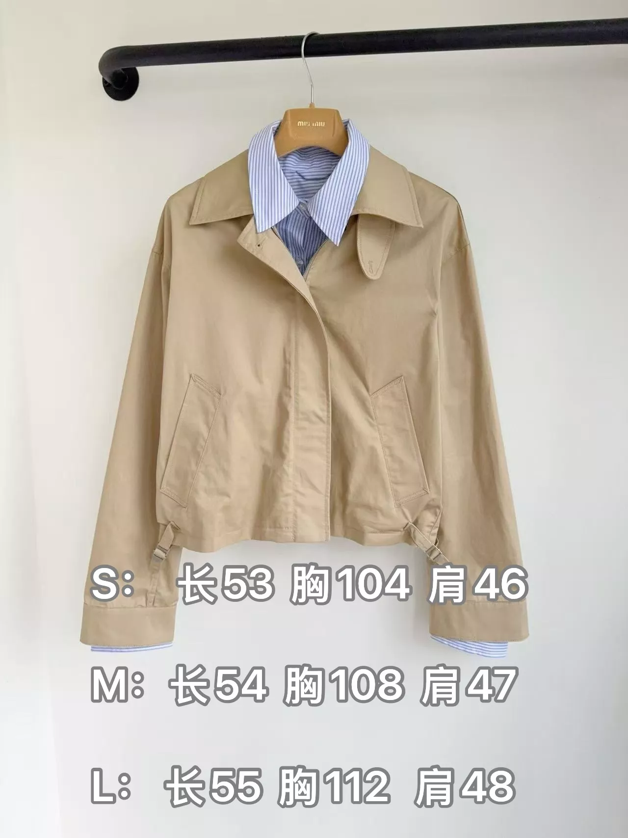 아크네스튜디오 코튼 블렌드 체크 안감 트렌치 스타일 쇼트 코트 상세 이미지 10