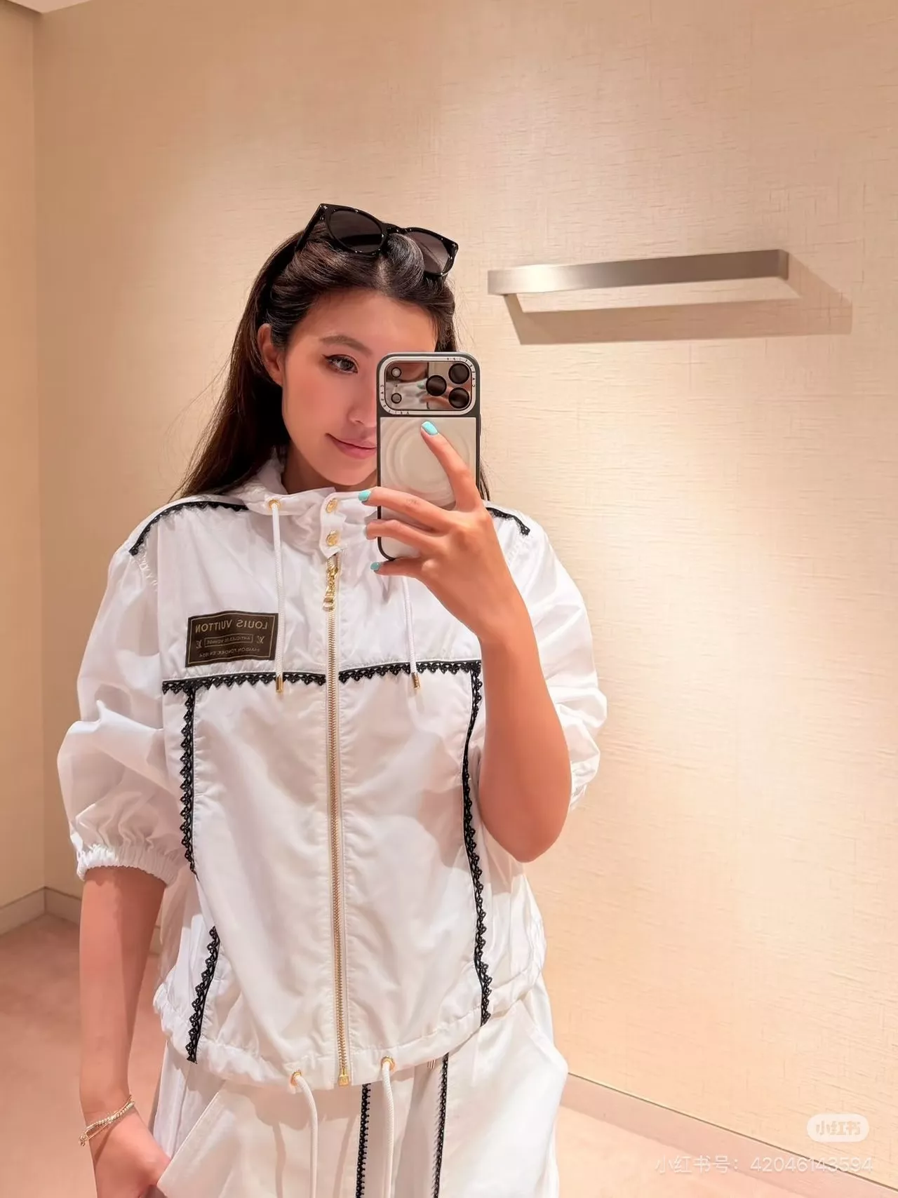 루이비통 다미에 패턴 후드 집업 재킷 반바지 세트 상세 이미지 29