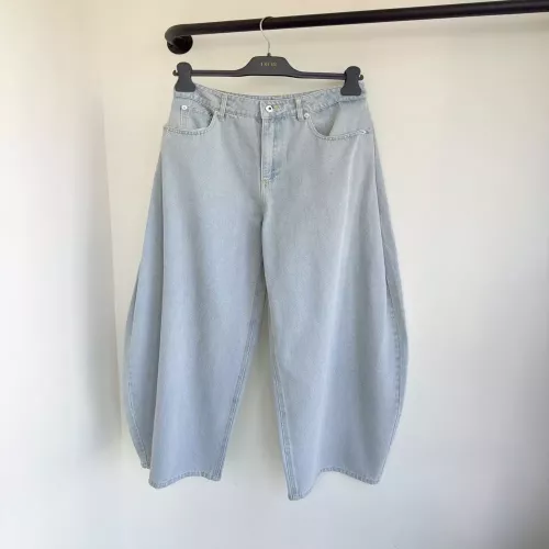 디올 자카드 패턴 와이드 데님 팬츠
