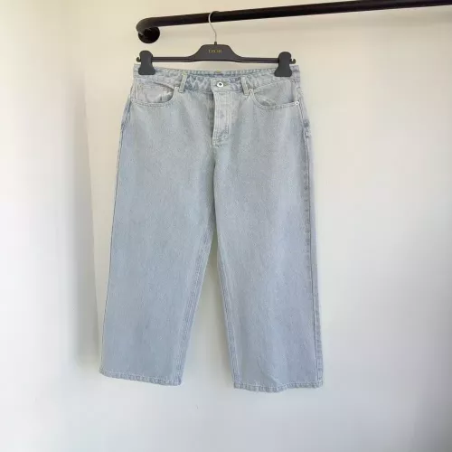 디올 자카드 패턴 벨트 포인트 데님 팬츠