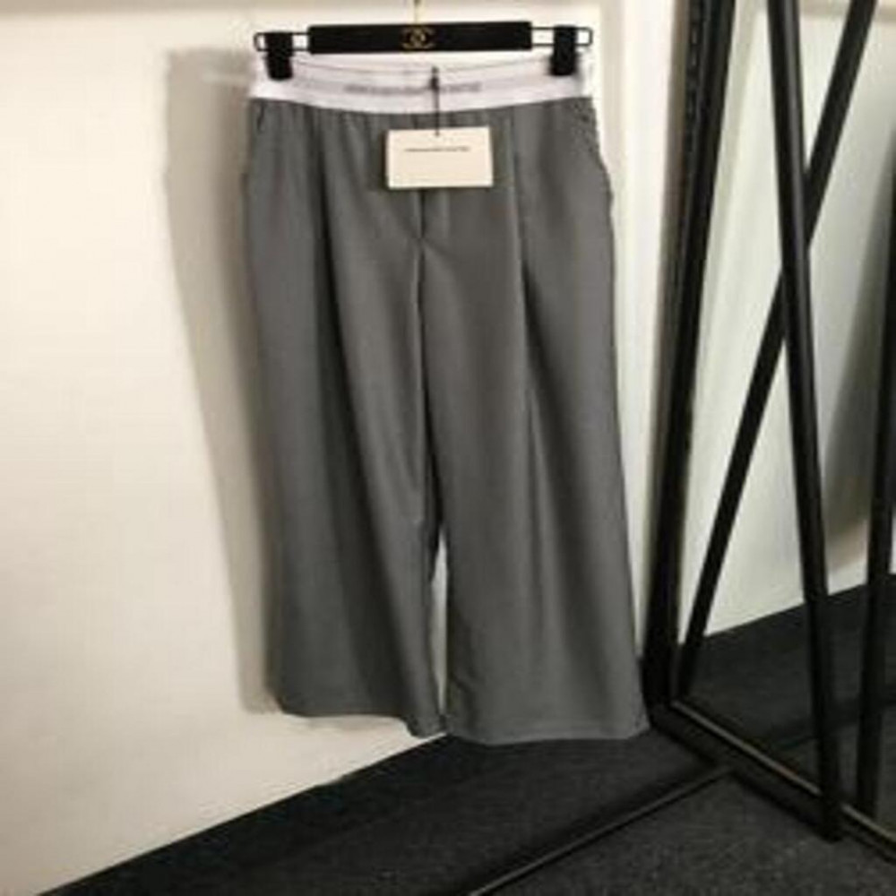 알렉산더왕 로고 밴딩 하이웨스트 와이드 팬츠