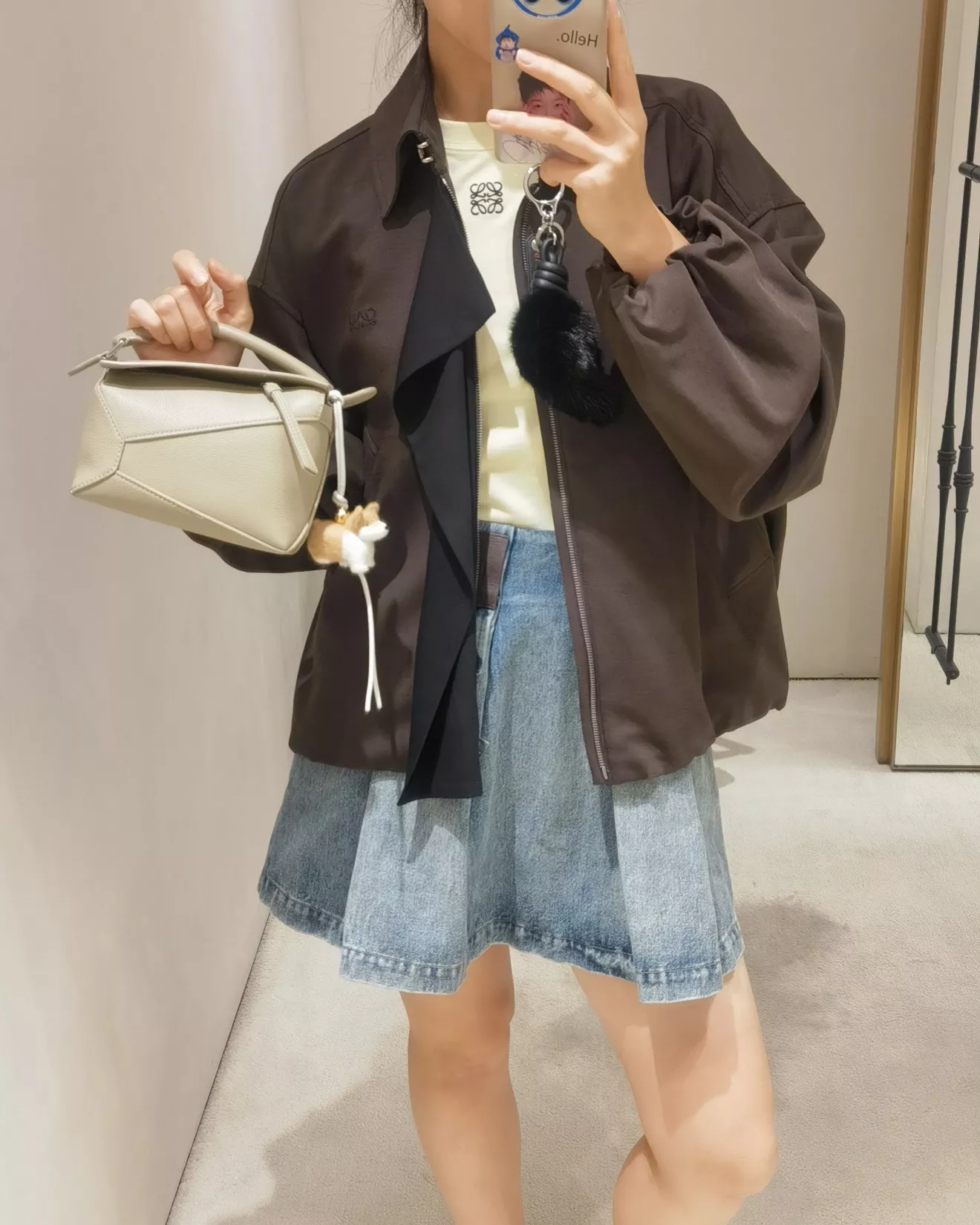 로에베 배색 타이 칼라 오버핏 재킷 상세 이미지 71