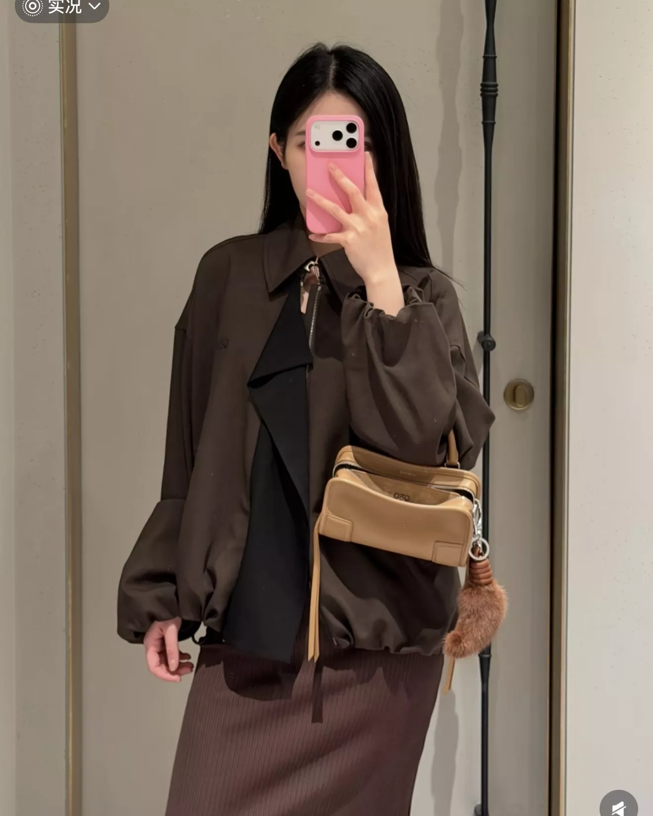 로에베 배색 타이 칼라 오버핏 재킷 상세 이미지 22