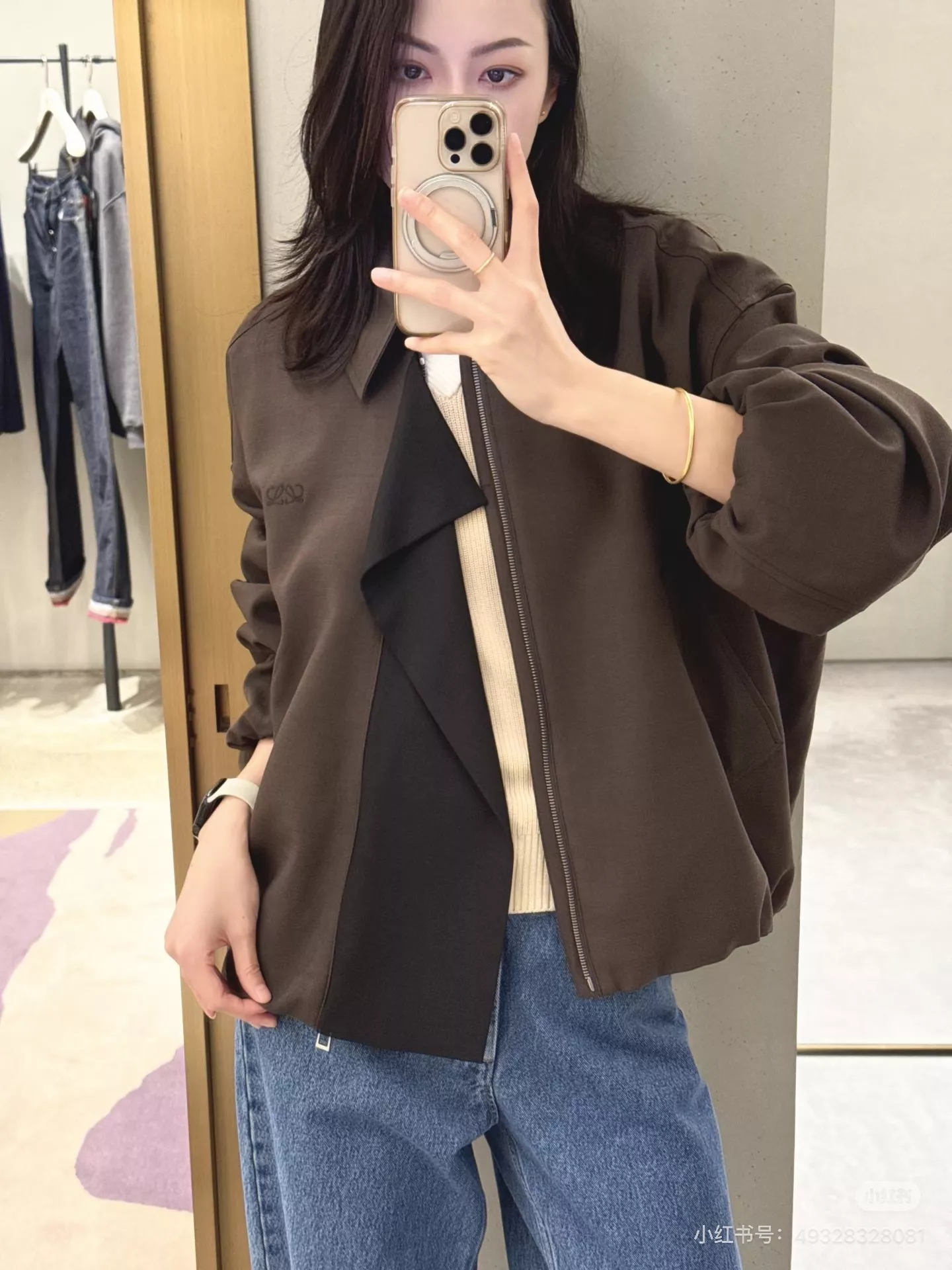 로에베 배색 타이 칼라 오버핏 재킷 상세 이미지 57