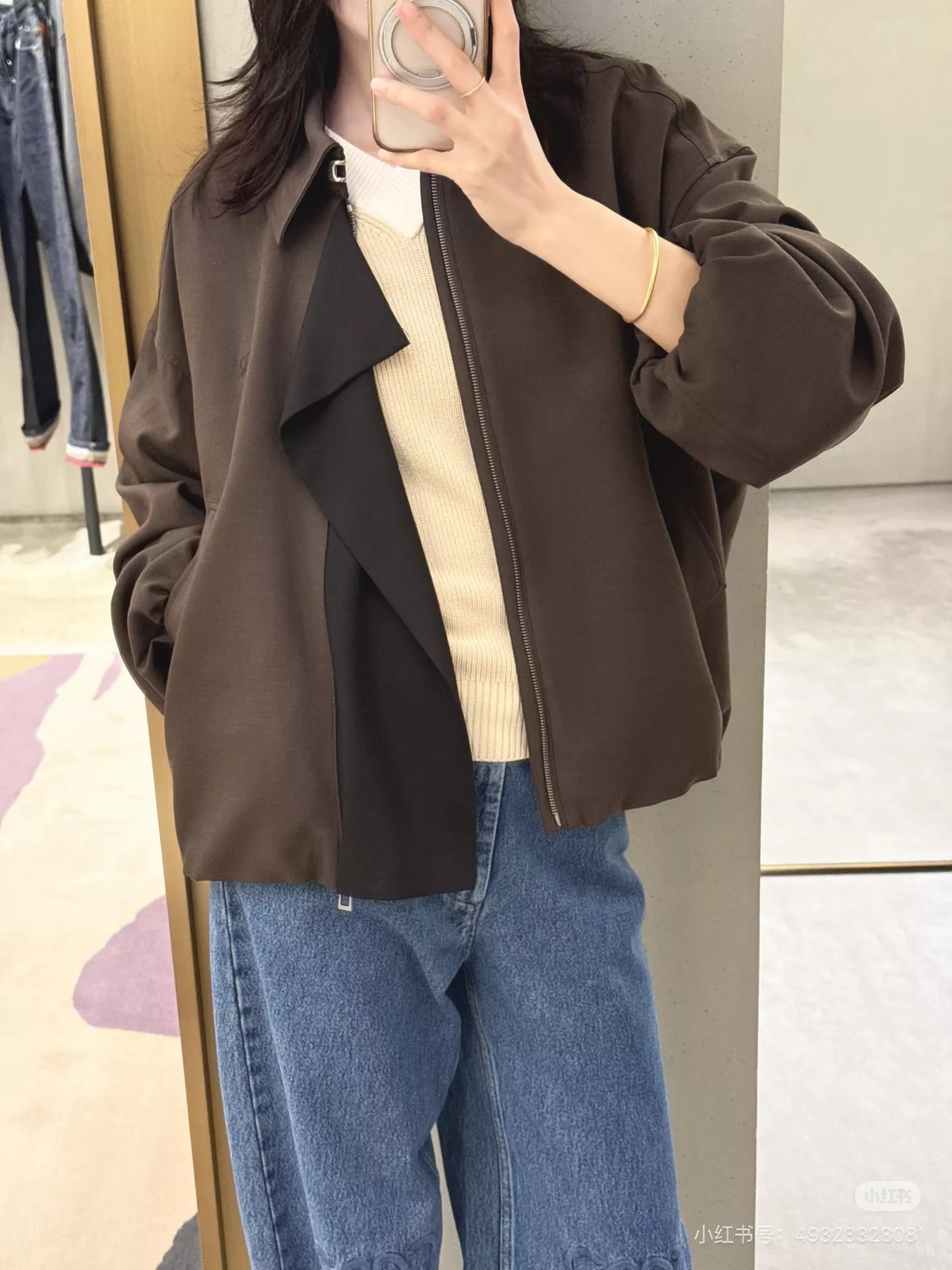 로에베 배색 타이 칼라 오버핏 재킷 상세 이미지 54