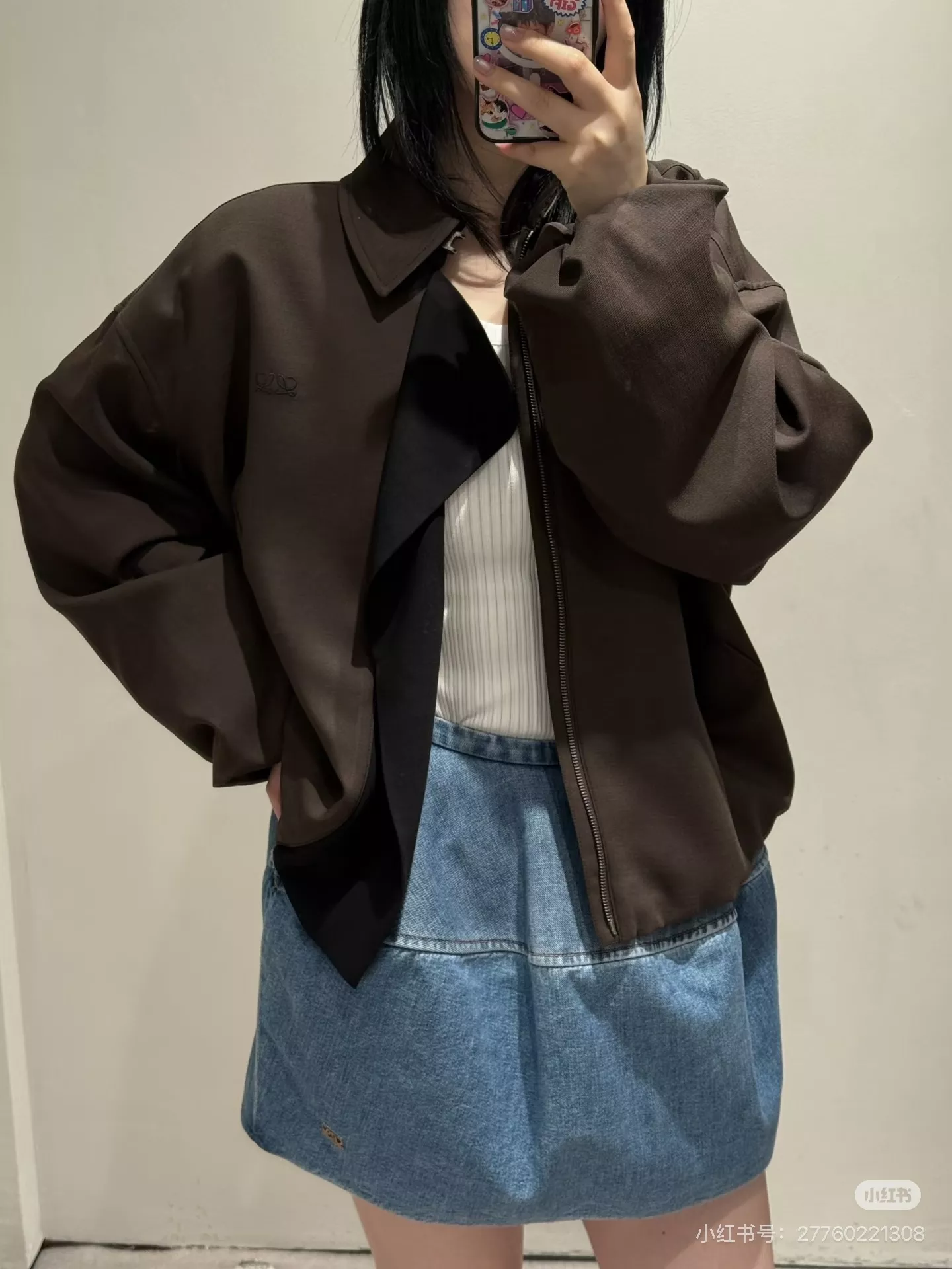 로에베 배색 타이 칼라 오버핏 재킷 상세 이미지 83
