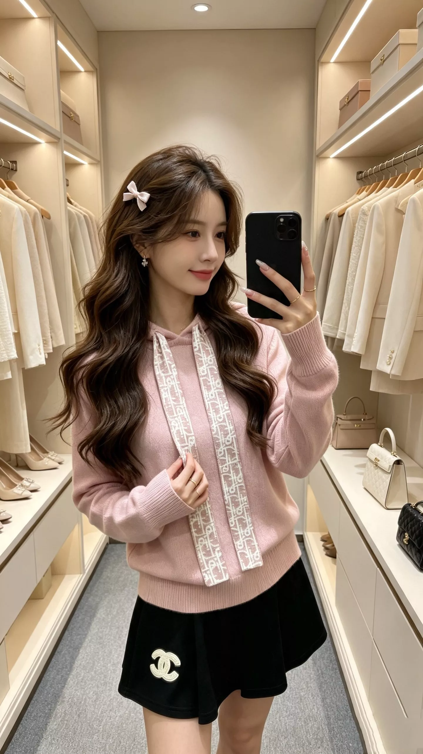 디올 후드 자카드 드로스트링 긴소매 니트 상세 이미지 17