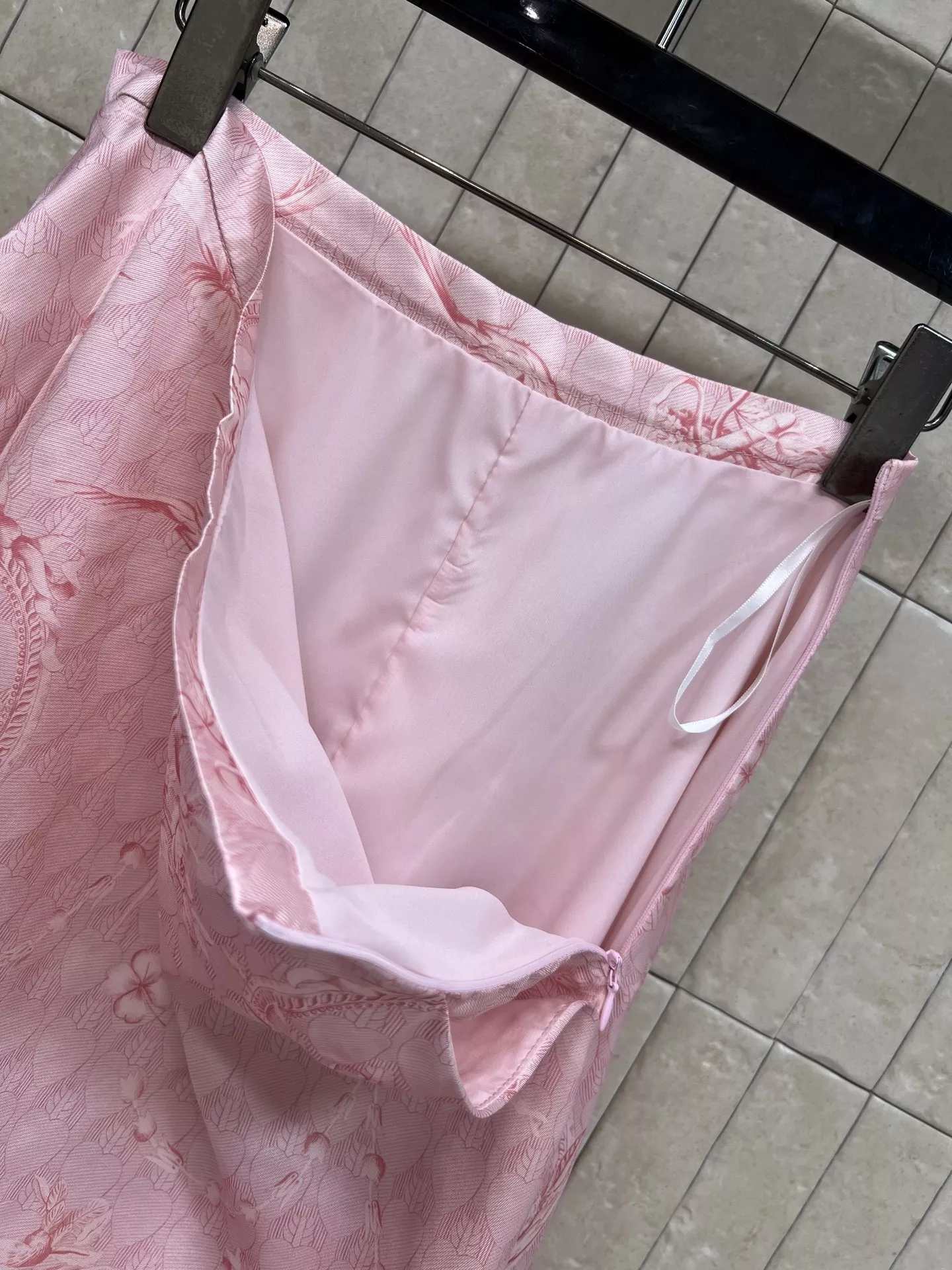 디올 플라워 버드 패턴 하이웨이스트 플레어 스커트 상세 이미지 6