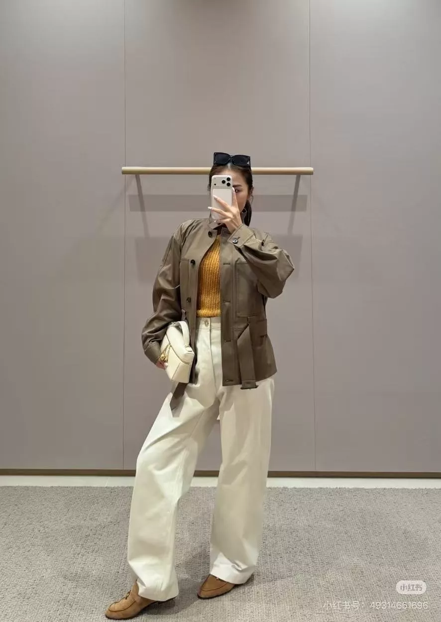 로로피아나 카키 스탠드칼라 벨트 포켓 재킷 상세 이미지 23
