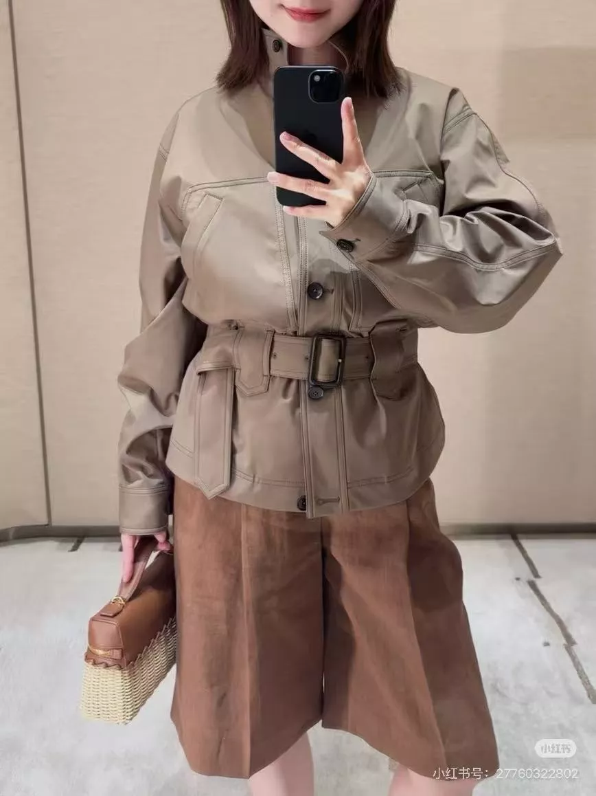 로로피아나 카키 스탠드칼라 벨트 포켓 재킷 상세 이미지 19
