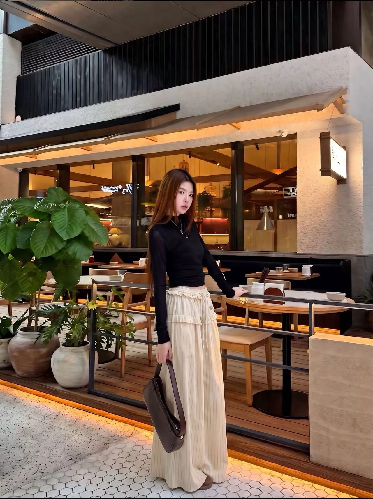 샤넬 스트라이프 하이웨이스트 플레어 스커트 상세 이미지 18