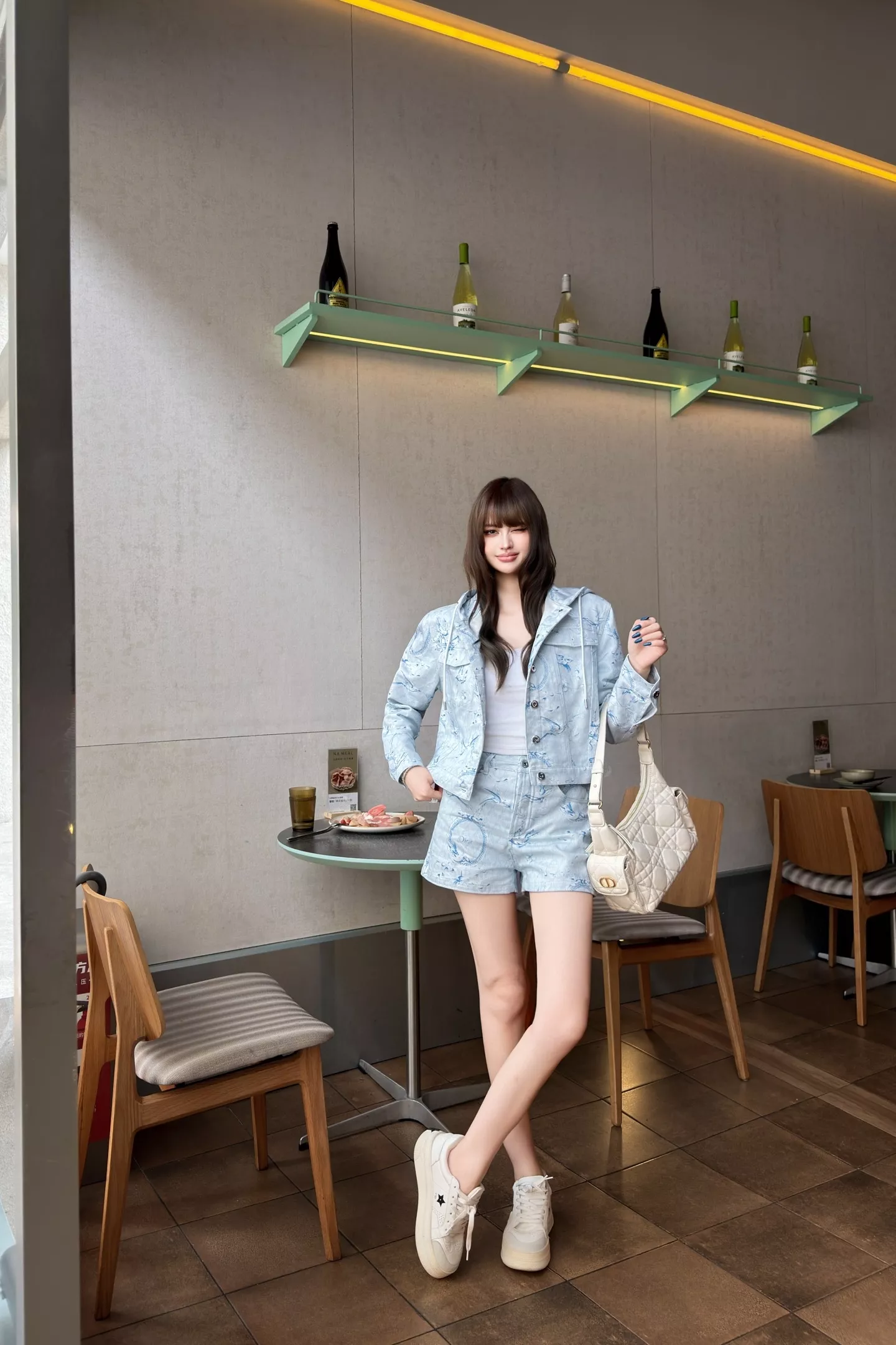 디올 플라워 버드 프린트 하이웨이스트 데님 하프 팬츠 상세 이미지 23