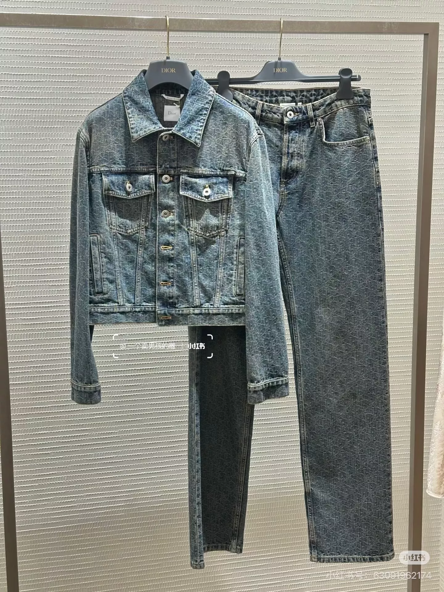 디올 자카드 하이웨이스트 워싱 와이드 데님 팬츠 상세 이미지 18