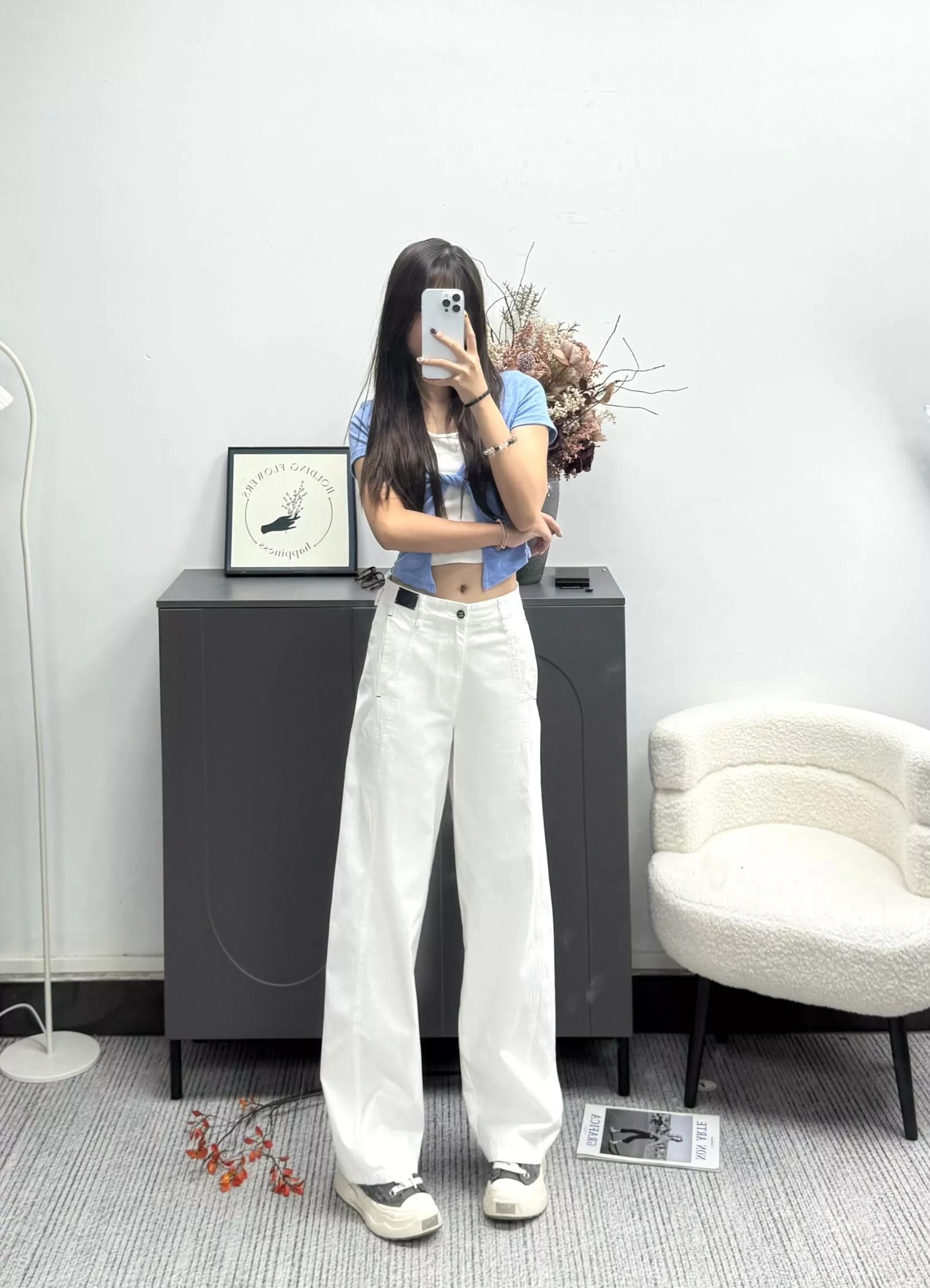 샤넬 하이웨이스트 와이드 데님 팬츠 상세 이미지 15