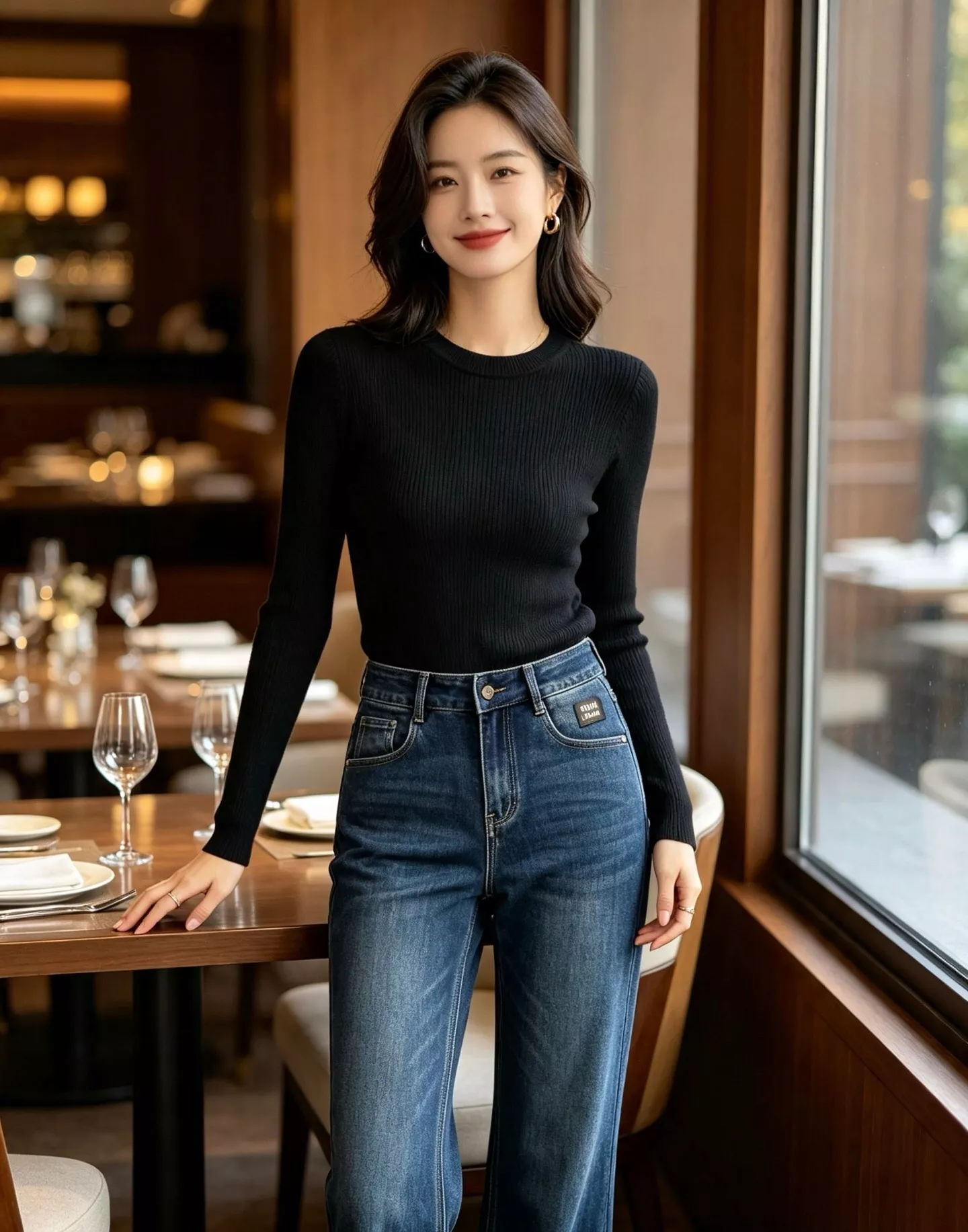 미우미우 하이웨이스트 워싱 데님 팬츠 상세 이미지 13