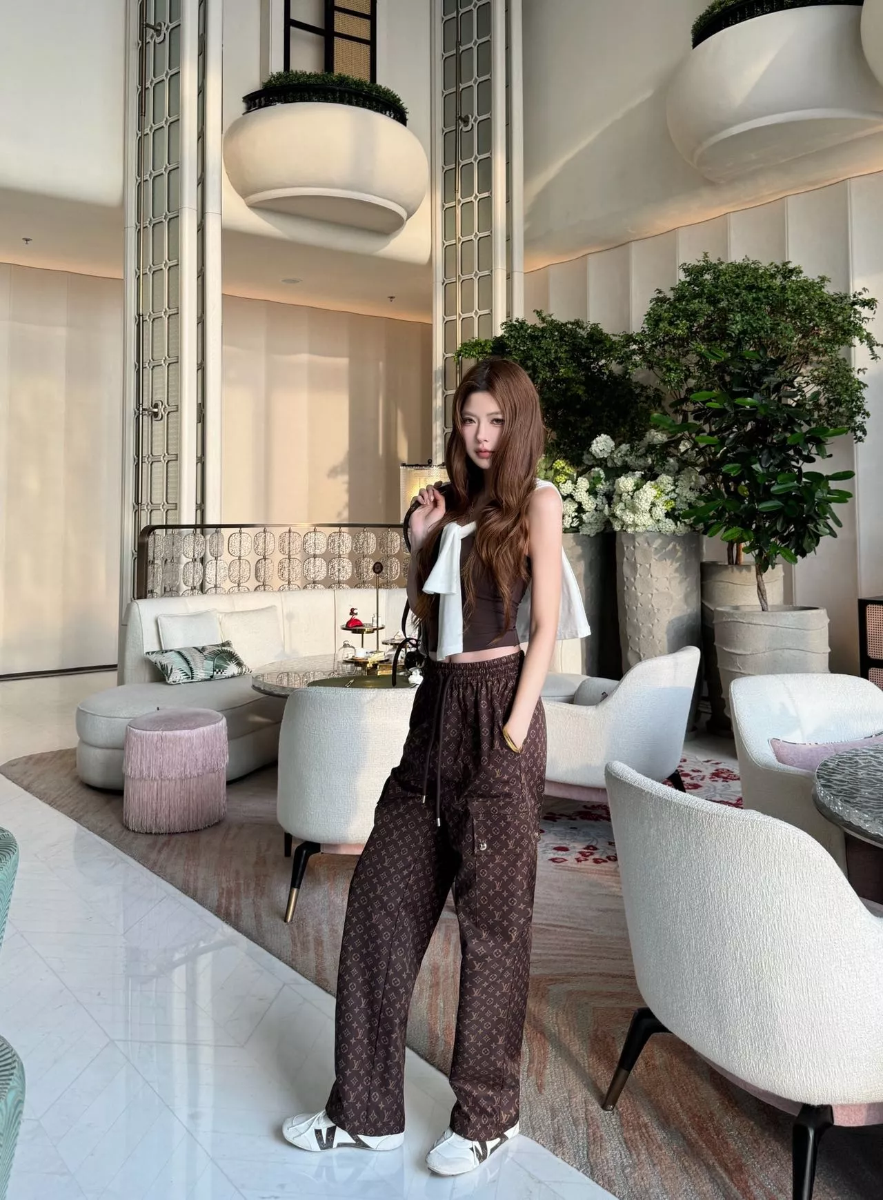 루이비통 모노그램 와이드 밴딩 스트링 팬츠 상세 이미지 12