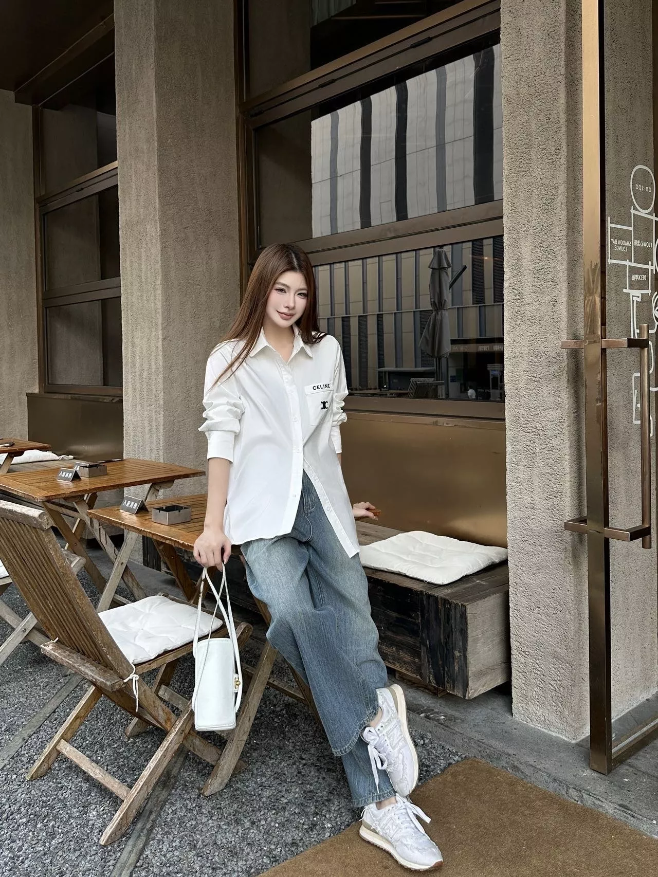 셀린느 로고 자수 포켓 긴소매 셔츠 상세 이미지 19